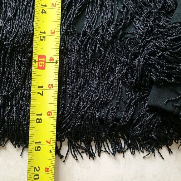 Ann Taylor Skirt Sz 14 Black Fringe Mini Flapper Gatsby Whimsigoth Cocktail NWT - Picture 7 of 7